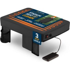 Alpcour Portable Heated Extra Thick Stadium Seat Cushion - 21x 15 Inch Bleacher Cushion With Side Pocket (Option: Black-21Wide)