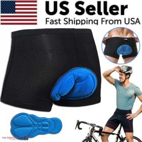 Men Women Cycling Shorts Bicycle Bike Underwear Pants With Sponge Gel 3D Padded (Option: L)