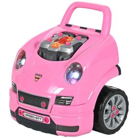 Mechanic Kids Truck Engine Toy Set, Car Service Play Set, Pink (Option: Pink)