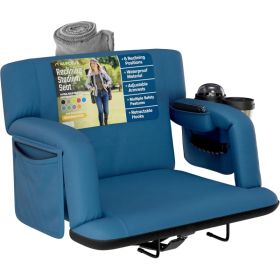 Alpcour Premium Reclining Stadium Seat For Bleachers With Back Support (Option: NavyBlue-25Wide)