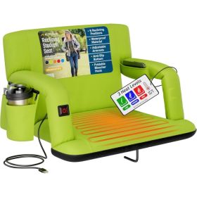 Alpcour Heated Reclining Stadium Seat For Bleachers With Back Support (Option: Lime-25Wide)