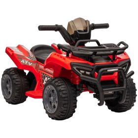 6V Kids ATV Quad, 4 Wheeler Battery Powered Electric Ride on Car with Music, Forward, for Boys and Girls Ages 18-36 Months, Red (Option: Red)