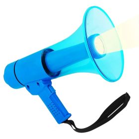 5 Core Megaphone 50W Waterproof Bull Horn PA Speaker w 800Yard Range Flashlight Loud Siren Voice Amp (Option: Blue)