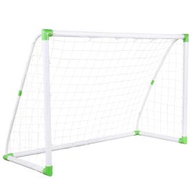 6X4ft Soccer Goal Training Set With Net Buckles Ground Nail Football Sports For Teens & Adults Training (Option: White)