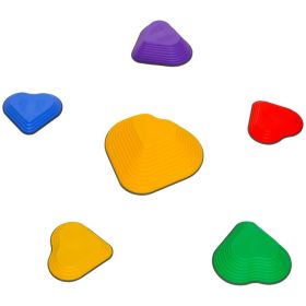 6PCs Non-Slip Stackable Kids Stepping Stones, Heart-Shaped (Option: Multi Colour)