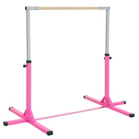 Professional Gymnastics Bar for Kids, Toddler Home Gymnastics Equipment with 13-level Adjustable Height, Pink (Option: Pink)