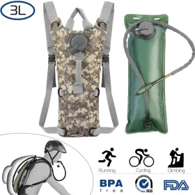Tactical Hydration Pack 3L Water Bladder Adjustable Water Drink Backpack (Option: ACU-3L)