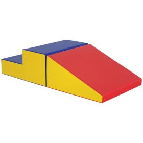 2-Piece Climb and Crawl Activity Soft Play Set, Secure Foam Blocks Playset for Toddler Preschooler Babies Indoor, Activity Structure Play Equipme (Option: Multi Colour)