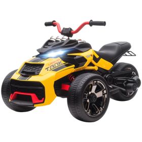 12V Kids Ride On ATV with MP3 Player, Music, Horn, 2 Speeds, LED Lights, Gift for Boys & Girls, Yellow (Option: Yellow)