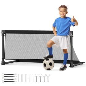 40" Portable Folding Soccer Goal (Size S, Black) - Heavy-Duty Metal Frame, Tear-Resistant PE Net (Option: Default Title)