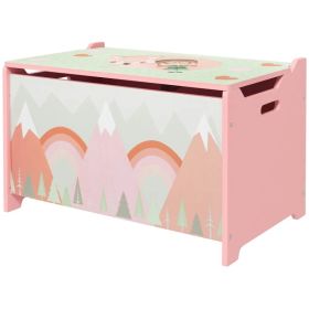 Toy Box with Lid, Toy Chest Storage Organizer for Bedroom with Safety Hinge, Pink (Option: Pink)
