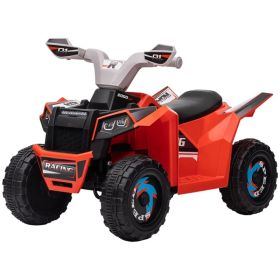 6V Quad Kids Electric Car with Wear-resistant Wheels, for Boys and Girls Aged 18-36 Months, Red (Option: Red)