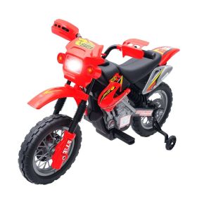 6V Kid Electric Ride On Motorcycle Powered Dirt Bike Battery Scooter For 3-6 Year Old Kids Toddlers W/ Training Wheels Red (Option: Red)