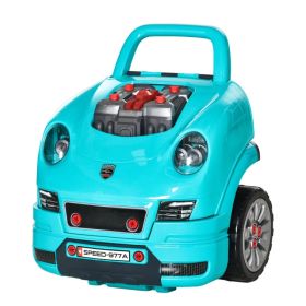 Mechanic Kids Truck Engine Toy Set, Car Service Play Set, Teal (Option: Teal)