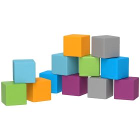 12 Piece Soft Play Blocks Soft Foam Toy Building And Stacking Blocks - Multicolours (Option: Multi Colour)