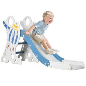 Toddler Slide Indoor for Kids 1.5-3 Years Old, Space Theme Climber Slide Playset, Blue (Option: Blue)