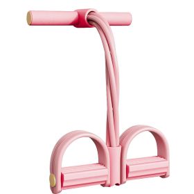 6-Tube Pedal Puller Resistance Rope, Foot Pedal Resistance Band, Yoga Elastic Exercise Bands, Stretching Slimming Training, Strength Exercise, Re (Option: Pink)