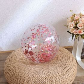 Inflatable Beach Ball; 16/24 In Pool Toys Balls; Giant Confetti Glitters Inflatable Clear Water Ball; Swimming Pool Water Beach Toys Outdoor; Sum (Color: Red, size: 40cm/24in)