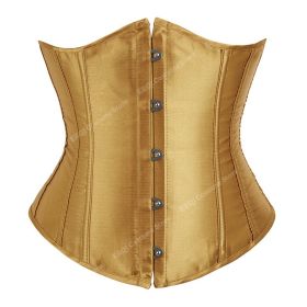 SEXY Gothic Underbust Corset and Waist cincher Bustiers Top Workout Shape Body Belt Plus size Lingerie S-6XL (Color: YELLOW, size: L)
