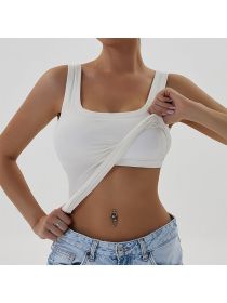 Womens Tank Tops with Built in Bras Yoga Workout Sports Activewear (Color: White, size: XL)