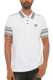 Version Couture Polo Button Down Shirt (Color: White, size: 3XL)