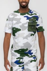 Weiv Full Camo Short Sleeve TShirt (Color: White, size: XL)