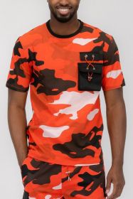 Weiv Full Camo Short Sleeve TShirt (Color: Red, size: 2XL)