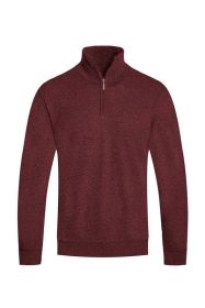 Weiv Mens Knit Quarter Zip Sweater (Color: MAROON, size: M)