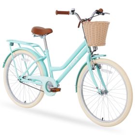 Steel Frame,Multiple Colors, for 10+Years Old Girls Bike,24 inch wheel (Color: as Pic)