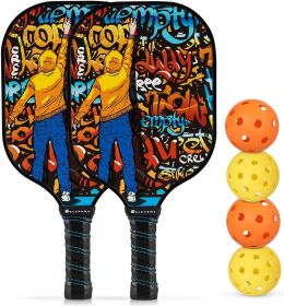 Glass Fiber Pickleball Composite Multi-Color Outdoor Ball Game Sets 2 New (Material: Fiberglass, set: Twe)
