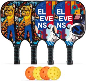 Glass Fiber Pickleball Composite Multi-Color Outdoor Ball Game Sets 2 New (Material: Fiberglass, set: Four)