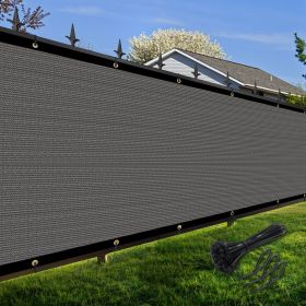 Artpuch Privacy Fence Screen Dark Grey Customized Outdoor Mesh Panels for Backyard, Balcony,Patio,Construction Site with Zip Ties (Color: Dark Grey, size: 6x59 ft)