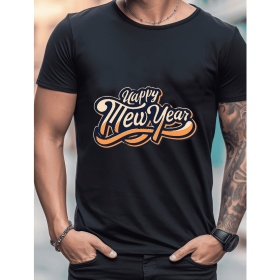 2025 New Year Cotton T-Shirt for Men - Stylish & Comfortable Short Sleeve Tee for All Seasons (Style: 18)