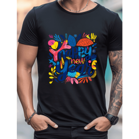 2025 New Year Cotton T-Shirt for Men - Stylish & Comfortable Short Sleeve Tee for All Seasons (Style: 20)