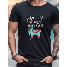 2025 New Year Cotton T-Shirt for Men - Stylish & Comfortable Short Sleeve Tee for All Seasons (Style: 22)