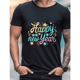 2025 New Year Cotton T-Shirt for Men - Stylish & Comfortable Short Sleeve Tee for All Seasons (Style: 10)