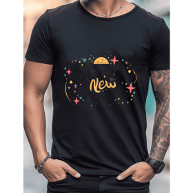 2025 New Year Cotton T-Shirt for Men - Stylish & Comfortable Short Sleeve Tee for All Seasons (Style: 57)