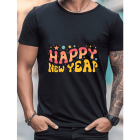 2025 New Year Cotton T-Shirt for Men - Stylish & Comfortable Short Sleeve Tee for All Seasons (Style: 41)