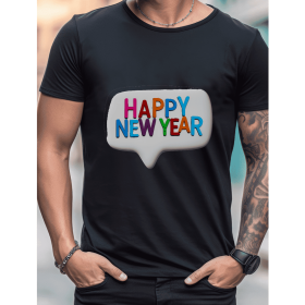 2025 New Year Cotton T-Shirt for Men - Stylish & Comfortable Short Sleeve Tee for All Seasons (Style: 42)