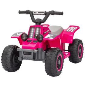 6V Kids ATV Quad, 4 Wheeler Battery Powered Electric Ride on Car w/ Lights, Forward Backward, Pink (Option: Pink)