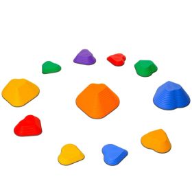 11PCs Non-Slip Stackable Kids Stepping Stones, Heart-Shaped (Option: Multi Colour)