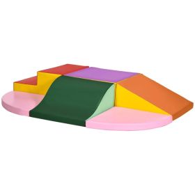 6-Piece Soft Play for 12-36 Months Toddlers to Climb, Crawl, Slide, Red, Pink (Option: Red, Pink)