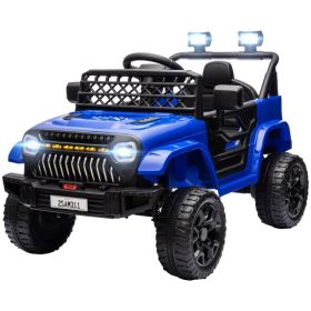 12V Ride on Truck, Electric Car for Kids with Remote Control, Suspension, 3 Speeds, USB Music Headlights, Dark Blue (Option: Blue)