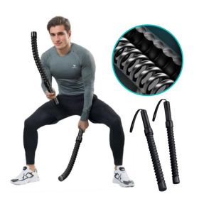 Cordless Battle Ropes, Home Fitness Equipment, Integrated Non-slip Handles, Rubber-coated Springs, Unisex, Suitable For Indoor And Outdoor Traini (Option: Black)
