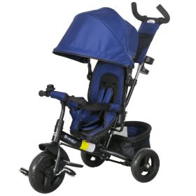 6 in 1 Tricycle for Toddler 1-5 Years with Parent-Push Handle, Dark Blue (Option: Blue)